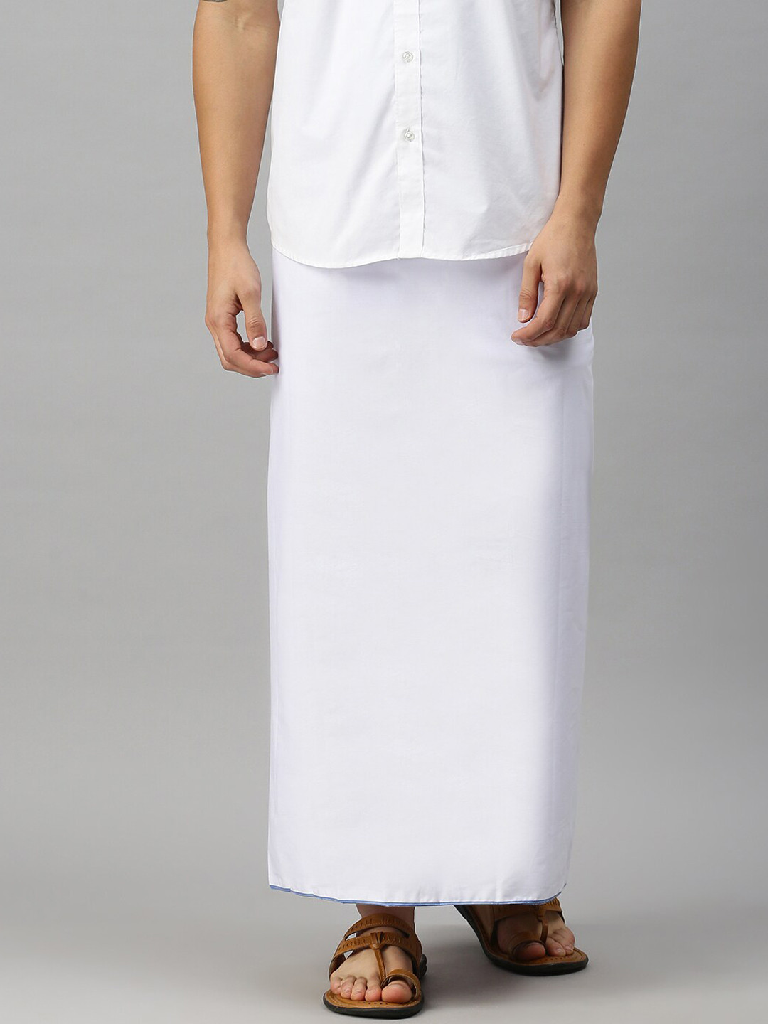 

Ulama Men White Solid Pure Cotton Dhotis
