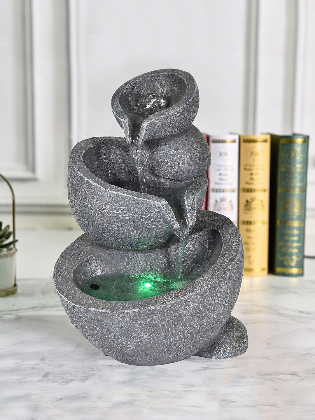 

HomeTown Grey Textured Trio Bowl Water Fountain