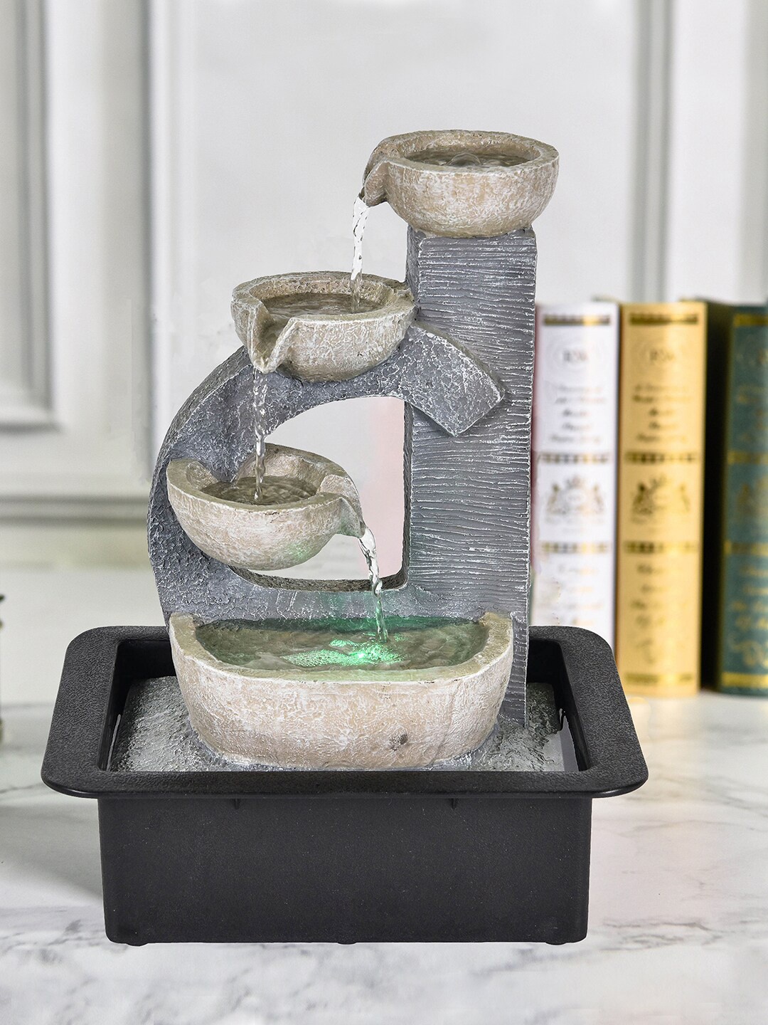 

HomeTown Black & Grey Textured Arc Bowl Fountains