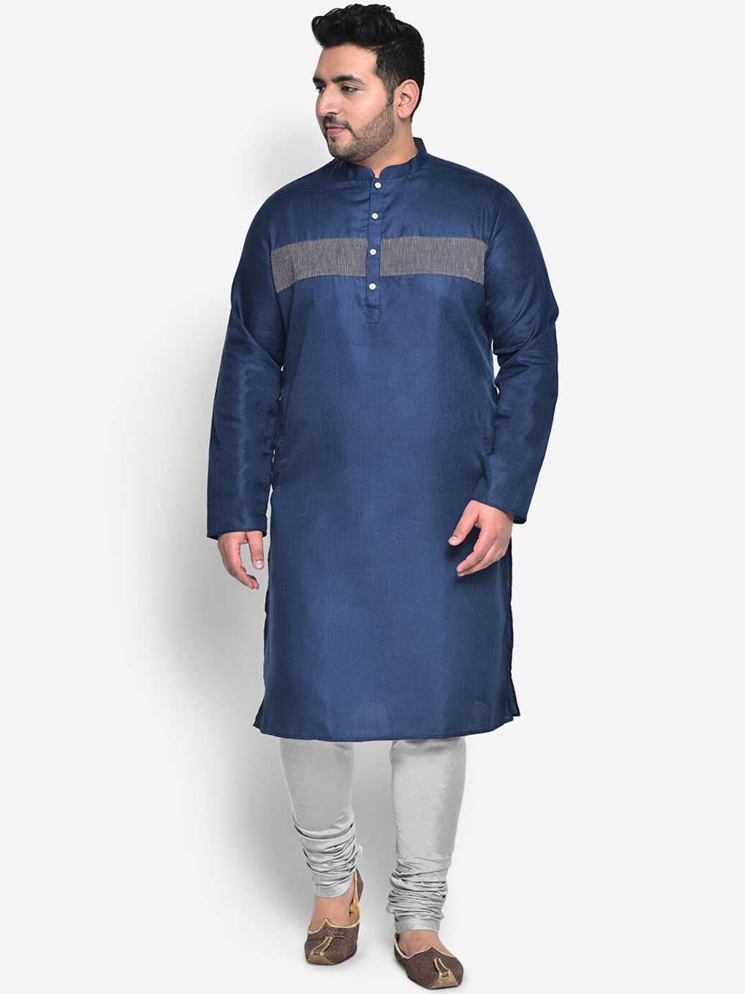 

KISAH PLUS Men Blue & Grey Printed Kurta