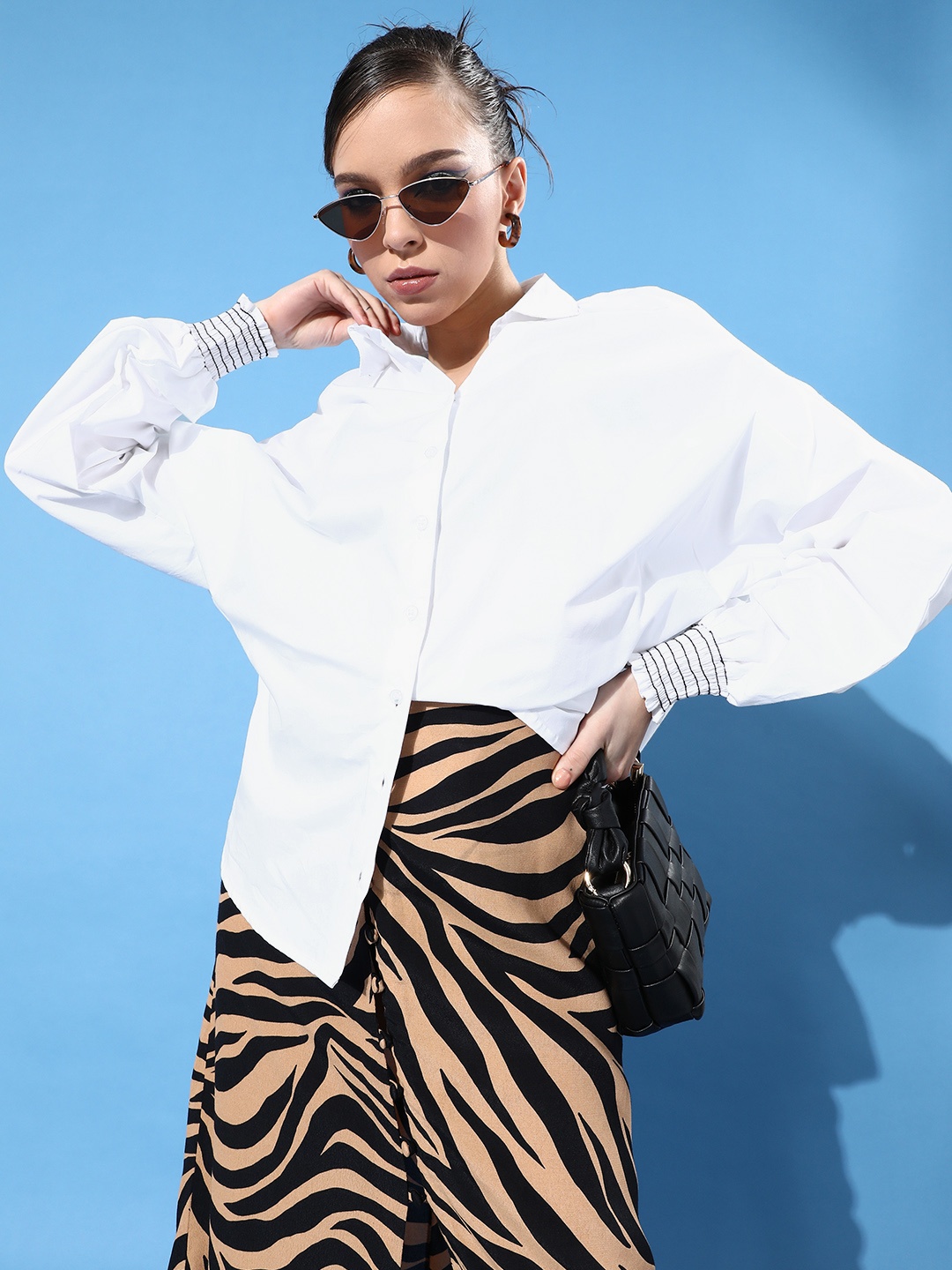 

HERSHEINBOX White Solid Once Upon a Sleeve Top