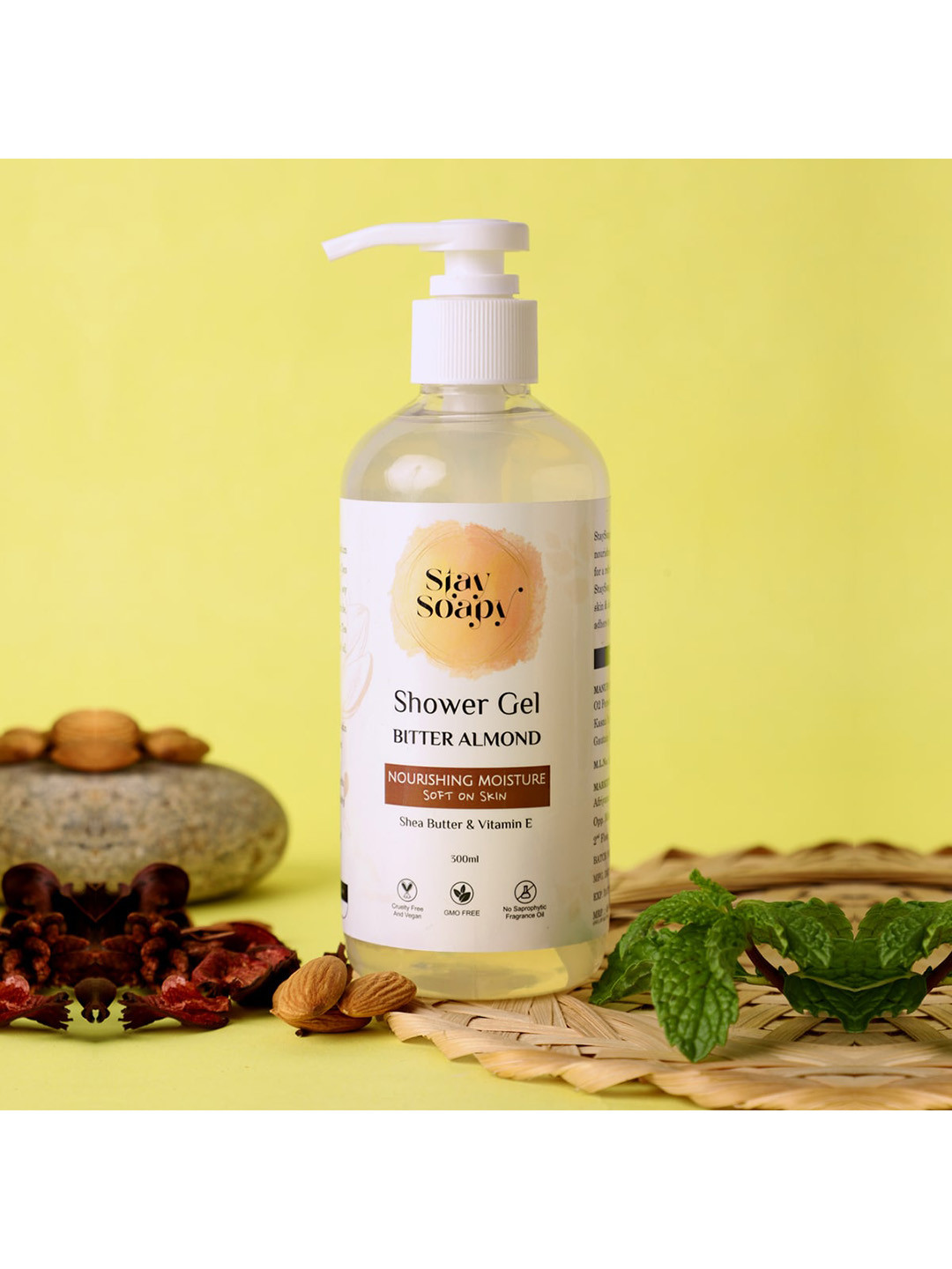 

Stay Soapy Nourishing Moisture Bitter Almond Shower Gel with Shea Butter - 300 ml, Off white