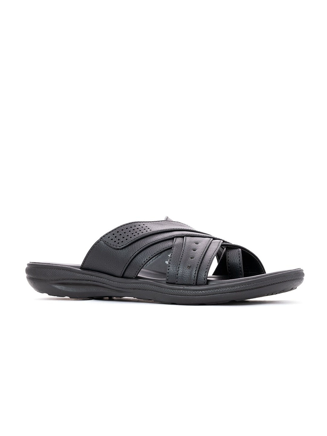 

Khadims Men Black Comfort Sandals