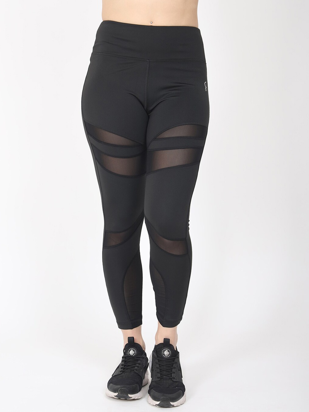 

FITLETHICS Women Black Solid Tights