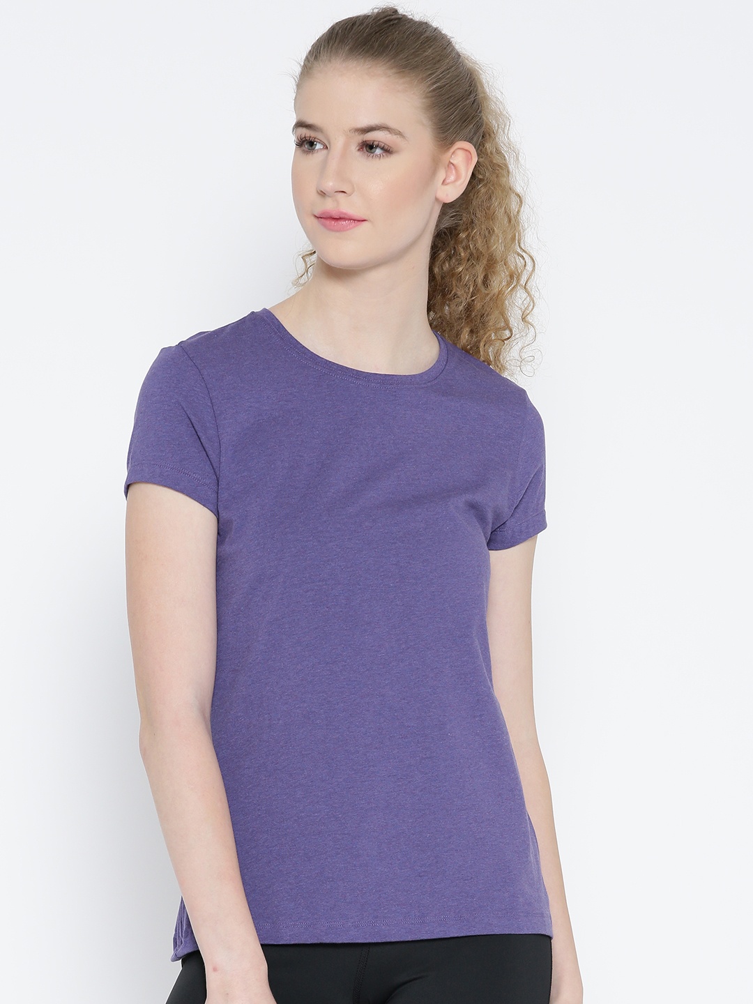 

Jockey Women Purple Printed Round Neck T-shirt