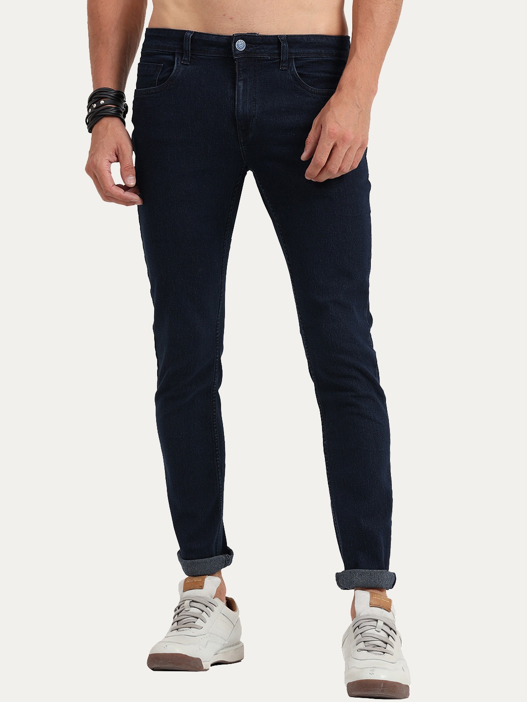 

Old Grey Men Blue Skinny Fit Stretchable Jeans