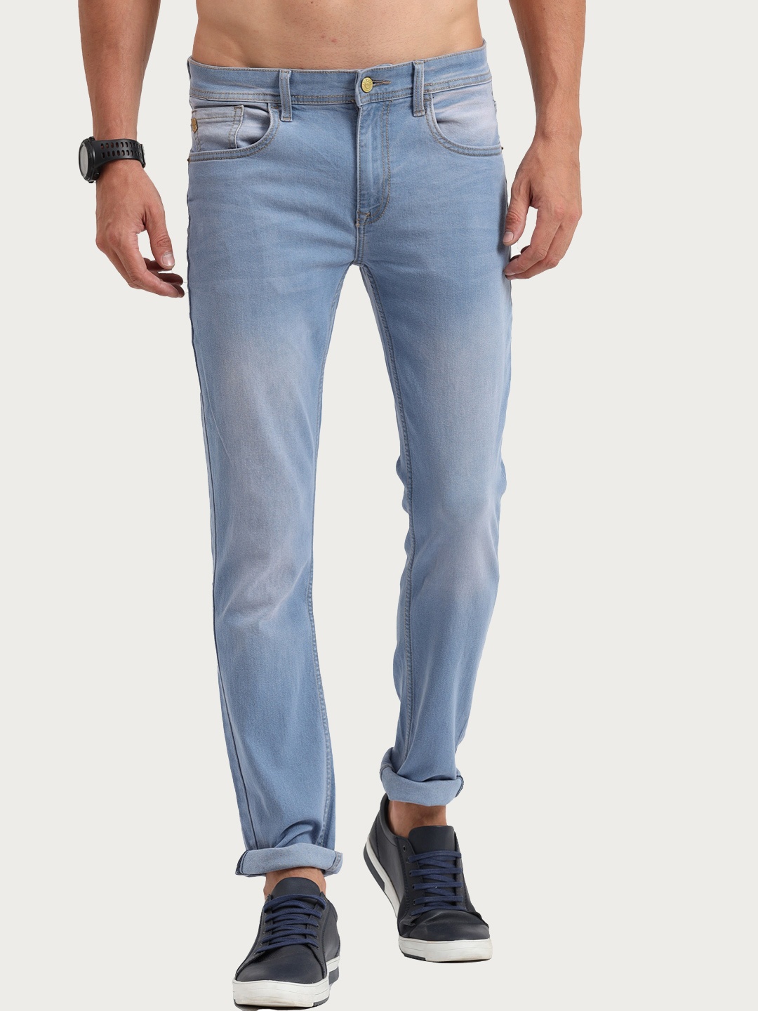 

Old Grey Men Blue Slim Fit Light Fade Stretchable Jeans