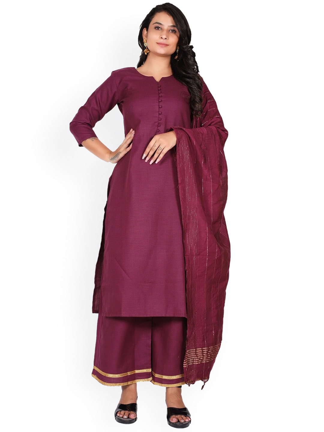 

KALINI Women Purple Kurta with Palazzos & With Dupatta