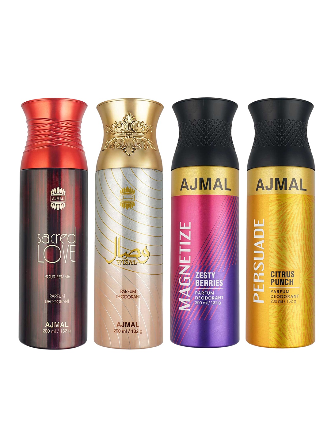 

Ajmal Set of 4 Deodorant Body Spray - 200 ml Each, Multi