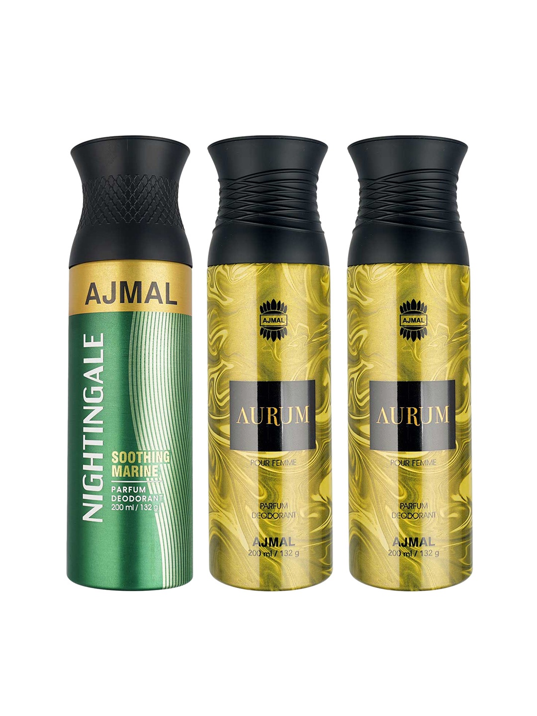 

Ajmal Pack of 3 Parfum Deodorant 200ml each, Green