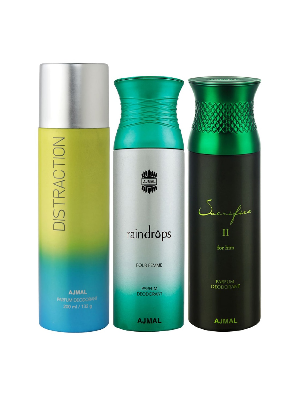 

Ajmal Set of 3 Perfume Deodorants - 200ml each, Multi