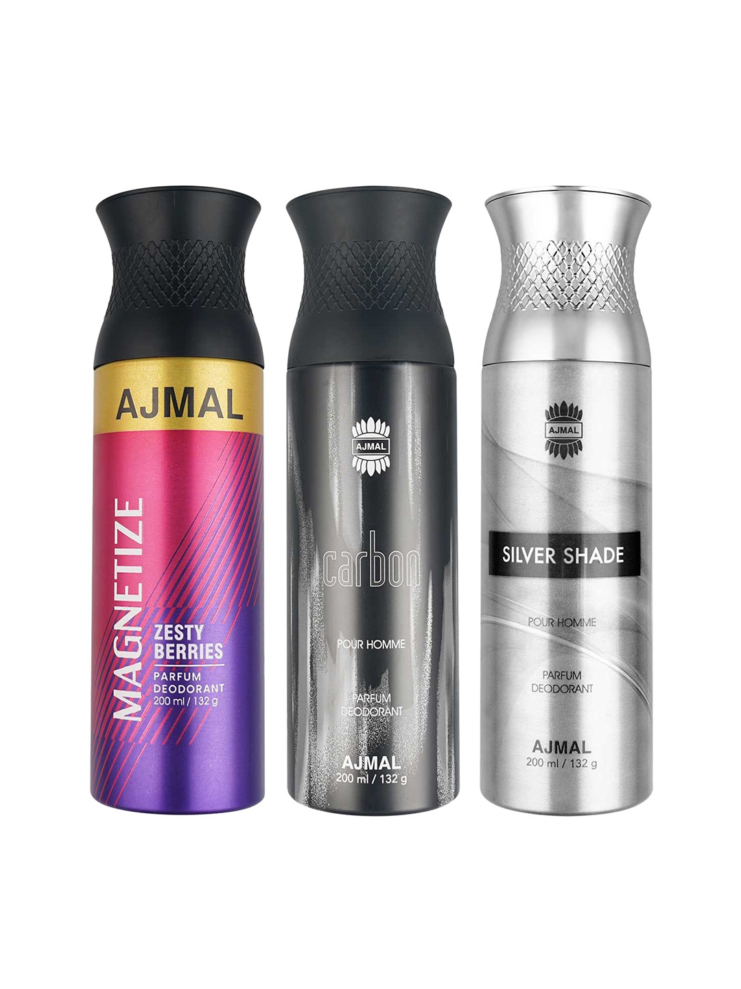 

Ajmal Set of 3 Perfume Deodorants - 200ml each, Black