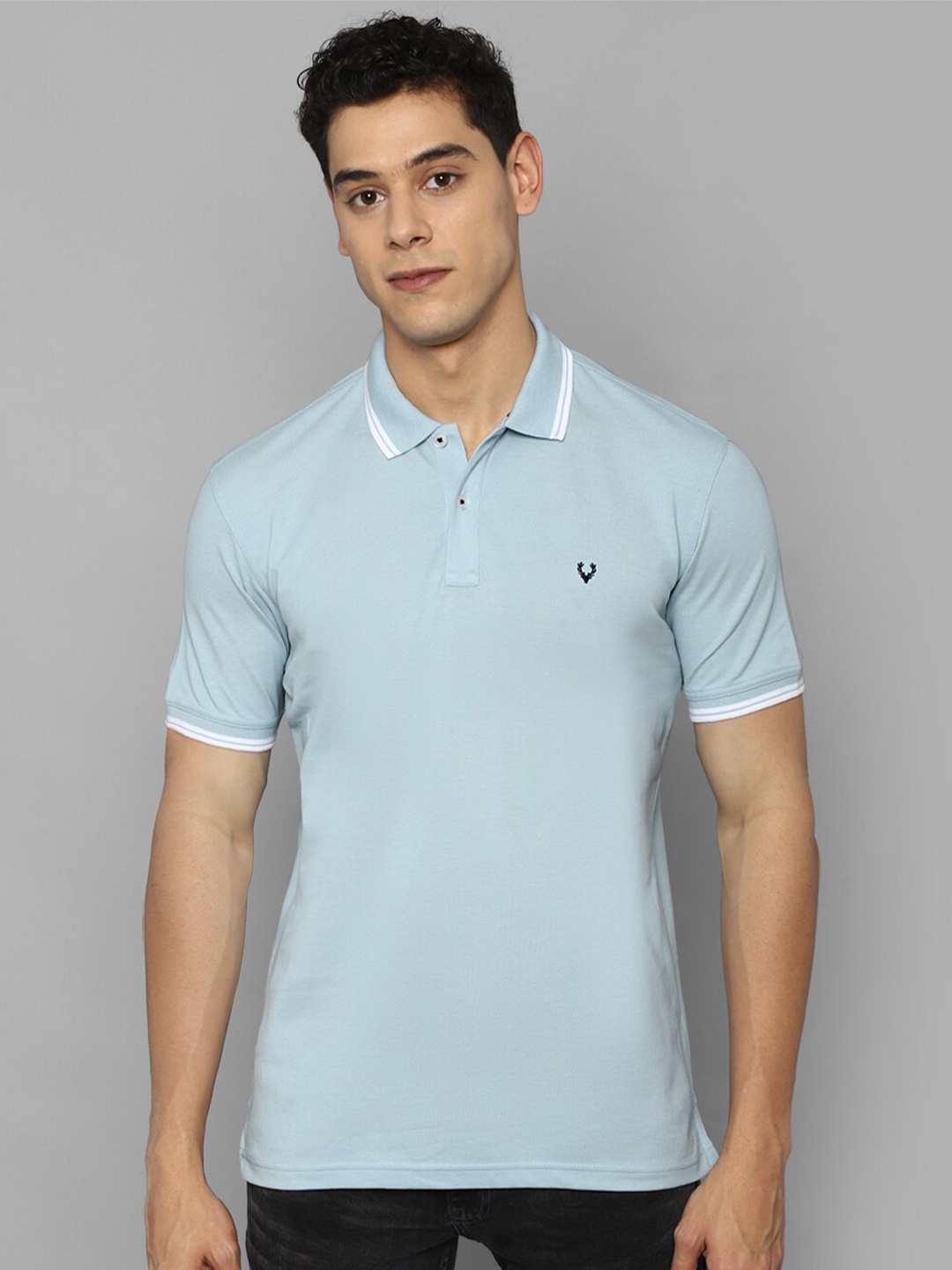 

Allen Solly Men Blue Solid Polo Collar T-shirt