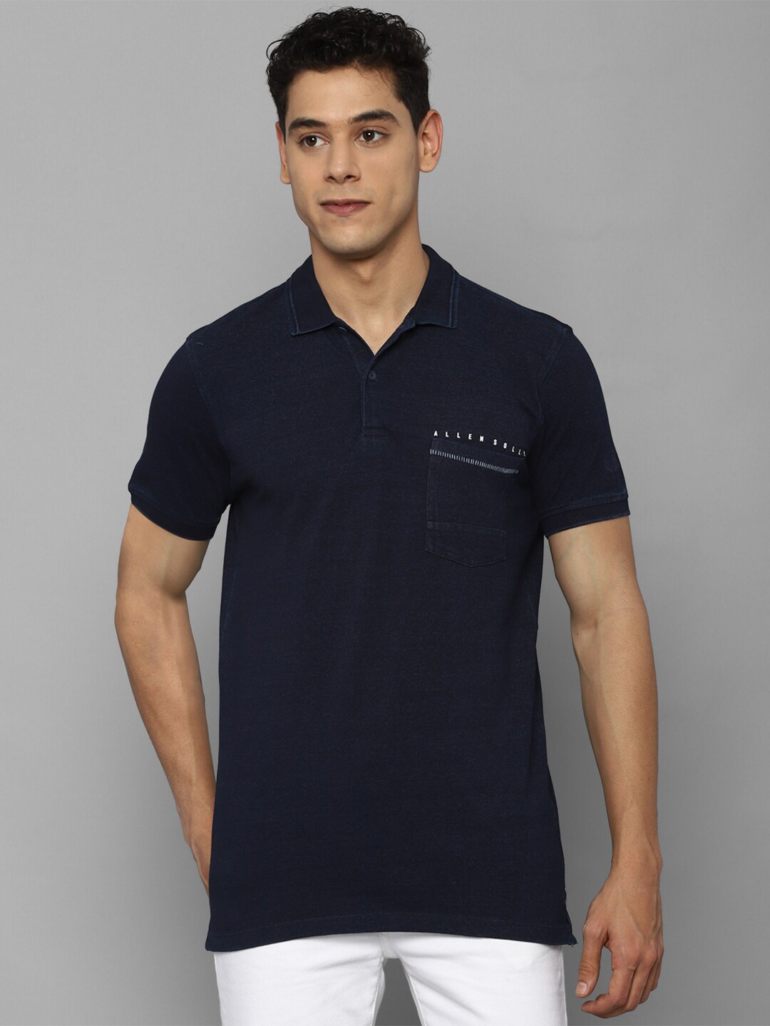 

Allen Solly Sport Men Navy Blue Polo Collar T-shirt