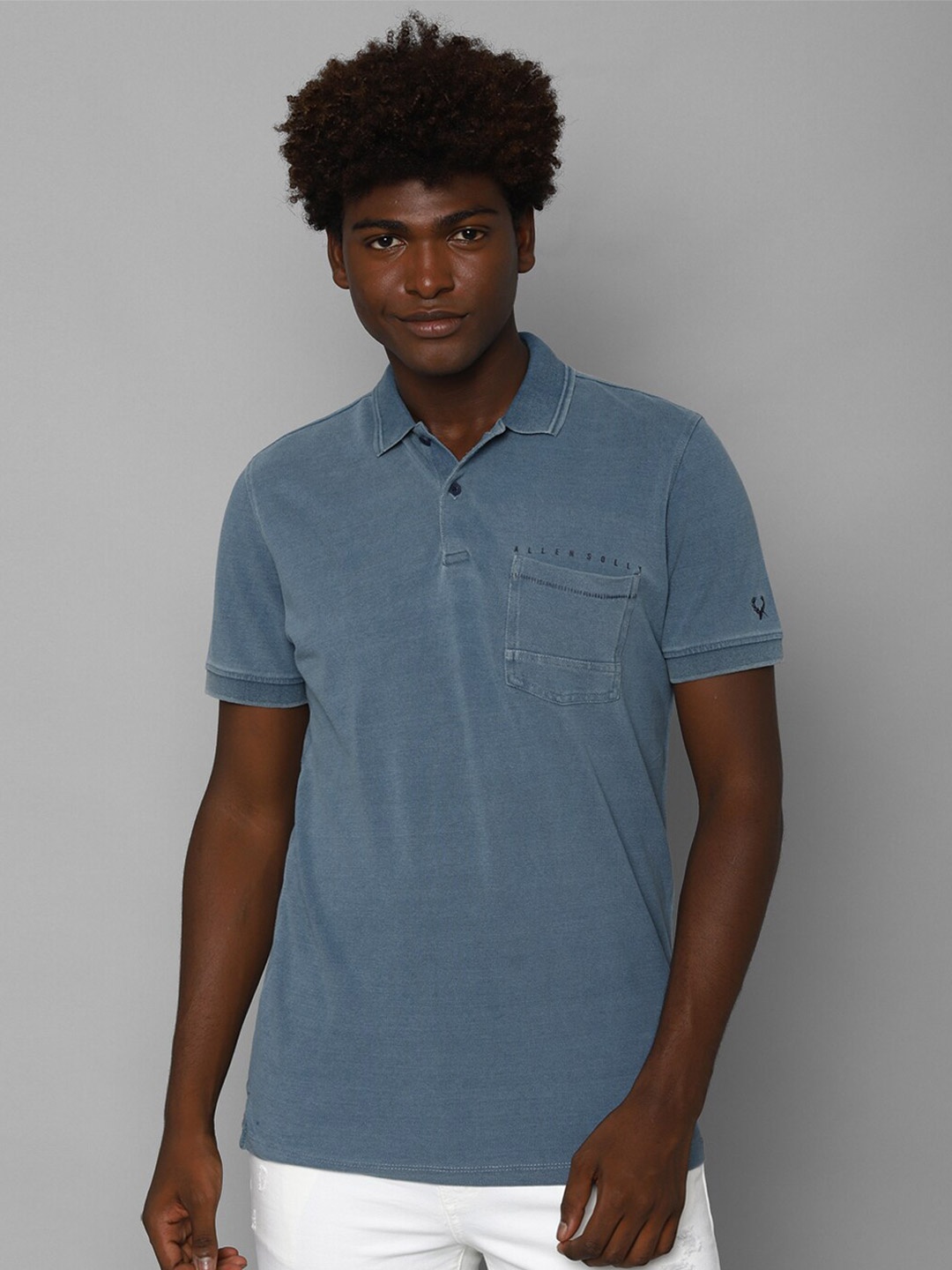 

Allen Solly Sport Men Blue Polo Collar Pure Cotton T-shirt