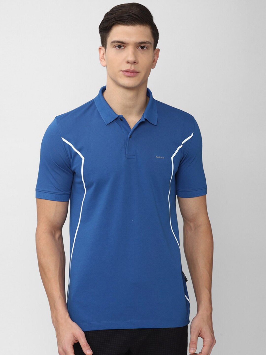 

Van Heusen Men Blue Polo Collar T-shirt