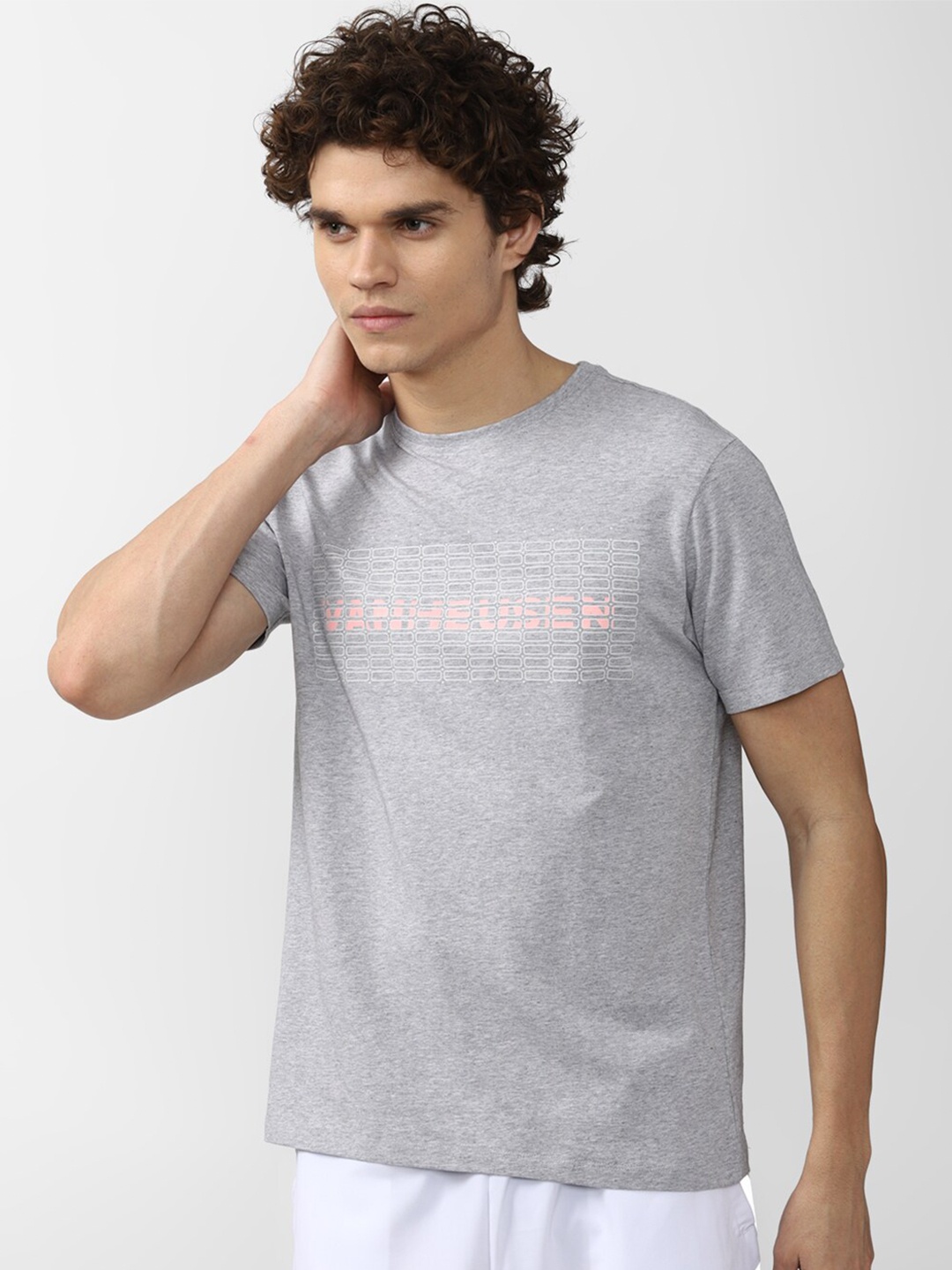 

Van Heusen Flex Typography Printed Slim Fit T-shirt, Grey