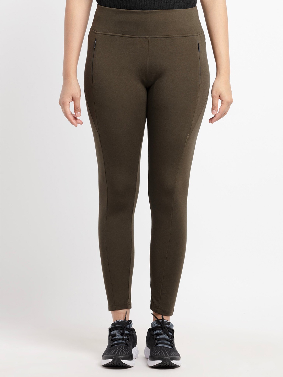 

Status Quo Olive Solid Jeggings