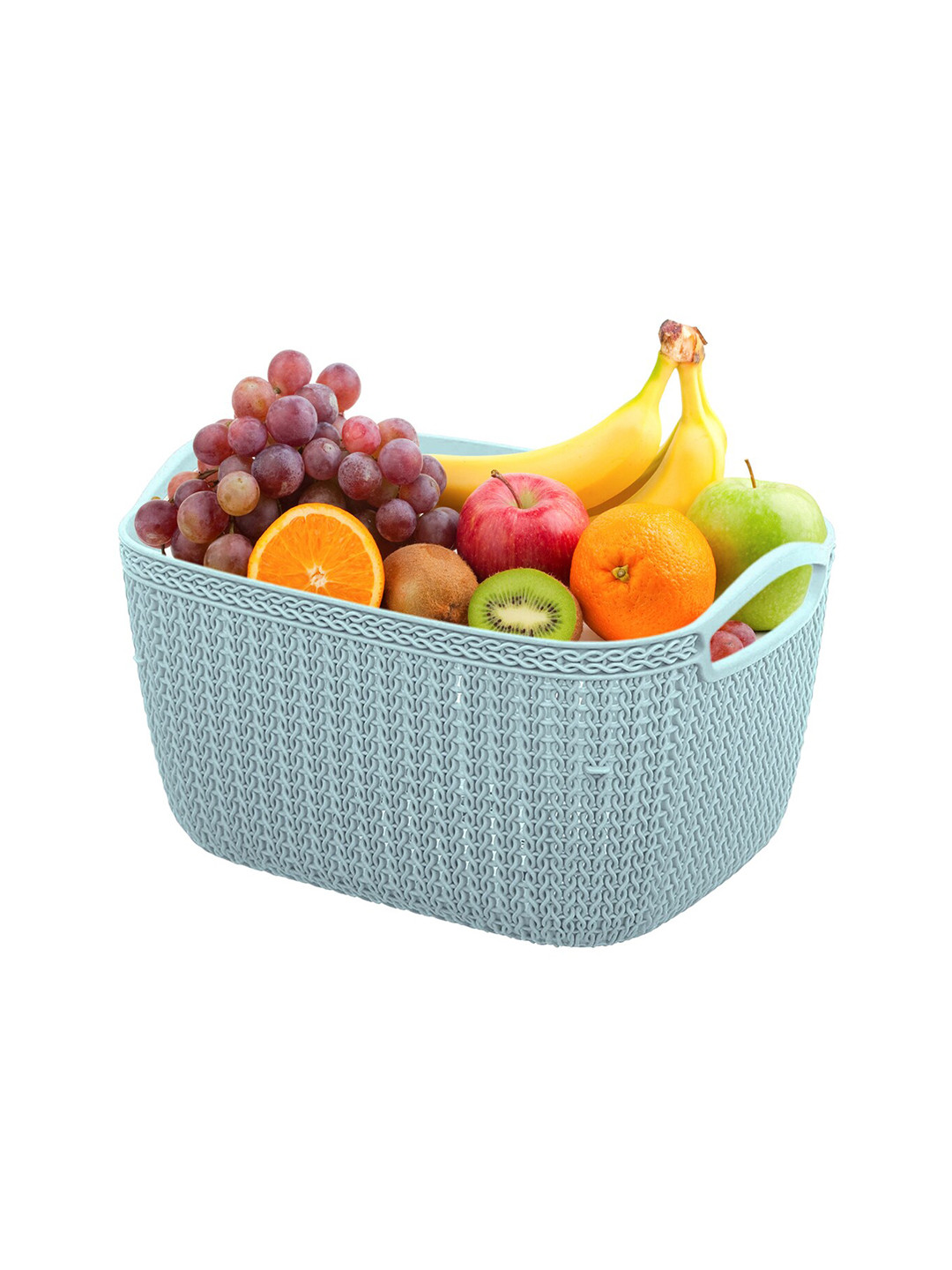 

Kuber Industries Blue & Grey Set Of 2 Dishwasher Safe Unbreakable Plastic Storage Basket