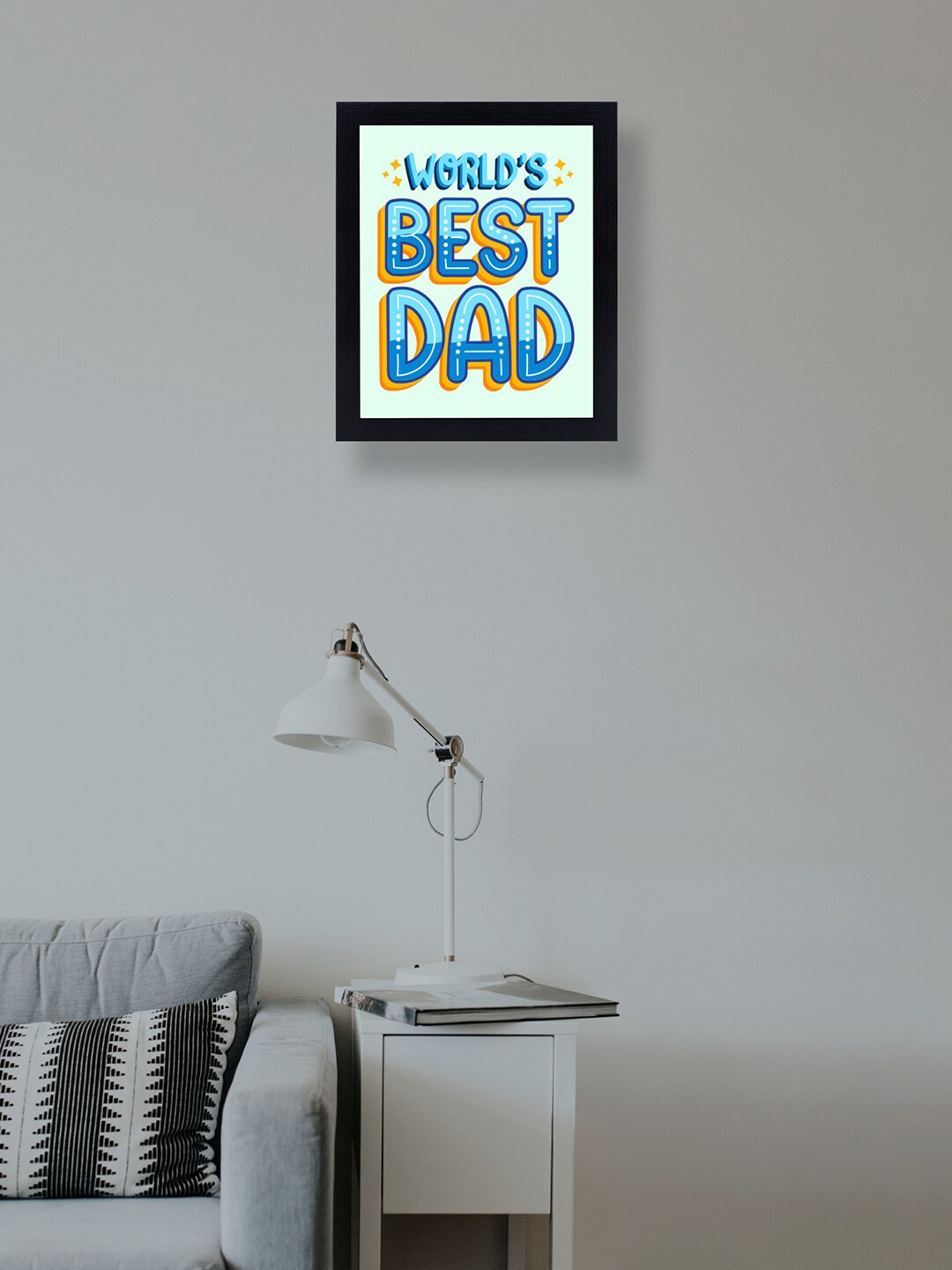

Golden Peacock Black & Turquoise Blue World Best Dad Printed Wall Photo Frame