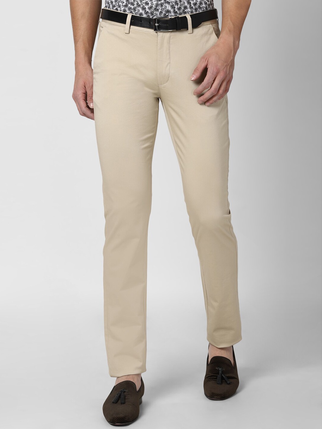 

Peter England Casuals Men Beige Slim Fit Trousers