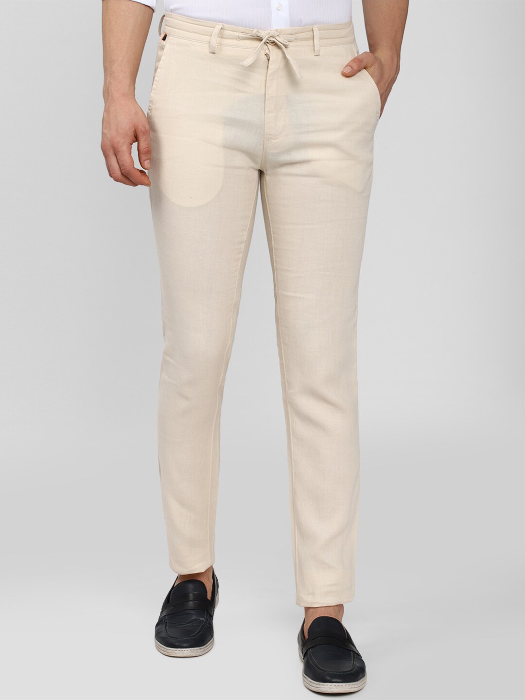 

Peter England Casuals Men Beige Slim Fit Trousers
