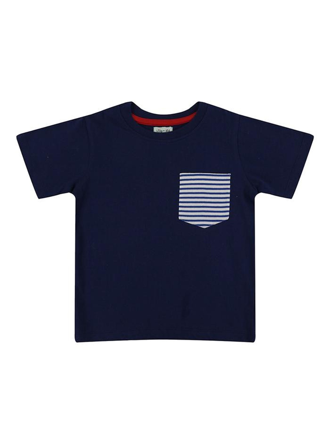 

Lilly and Sid Kids Navy Blue & White Organic Cotton T-shirt