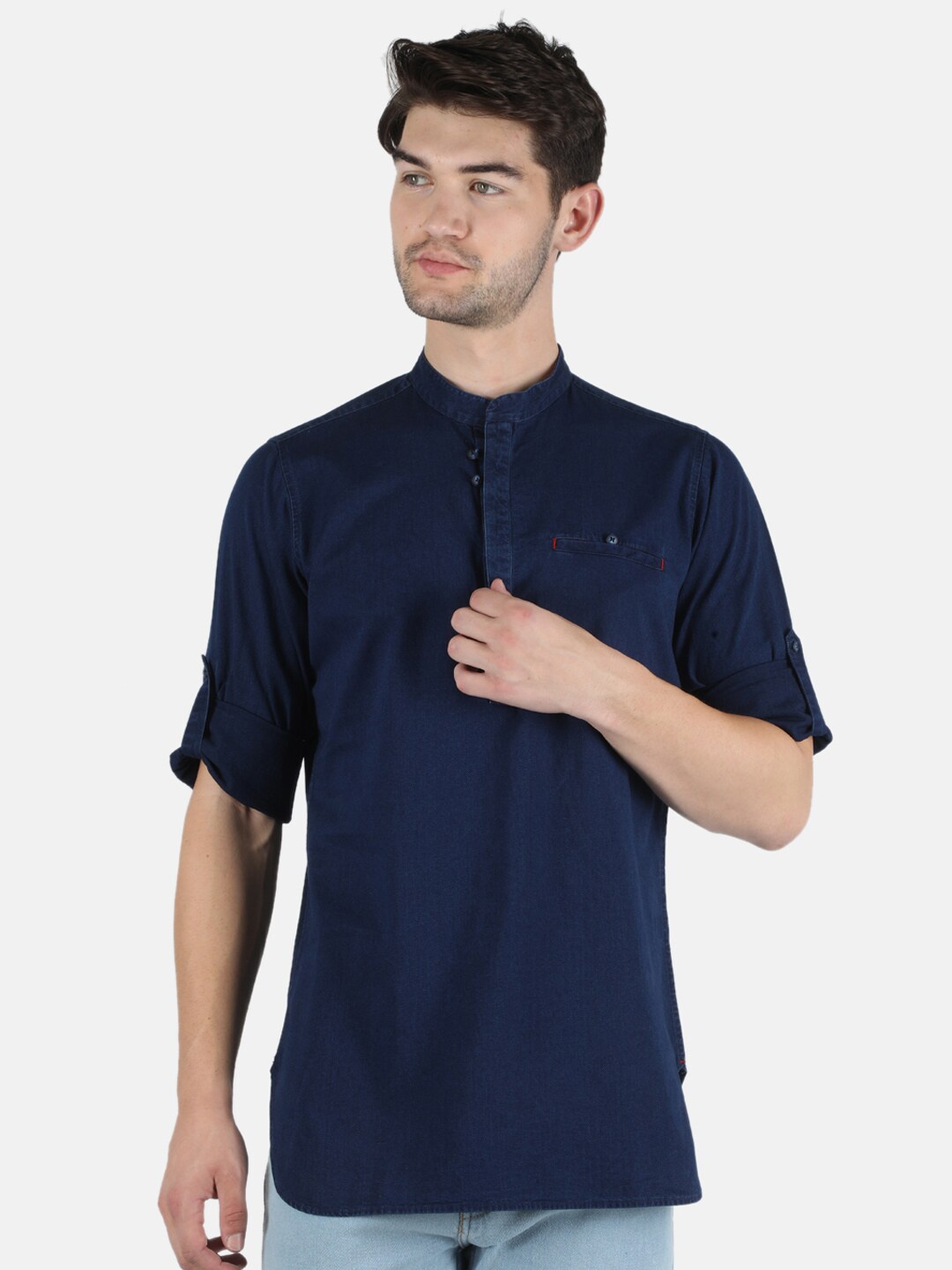 

Monte Carlo Men Navy Blue Classic Casual Shirt