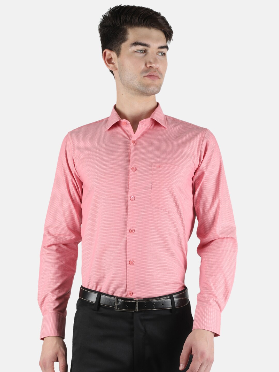 

Monte Carlo Men Pink Classic Casual Shirt