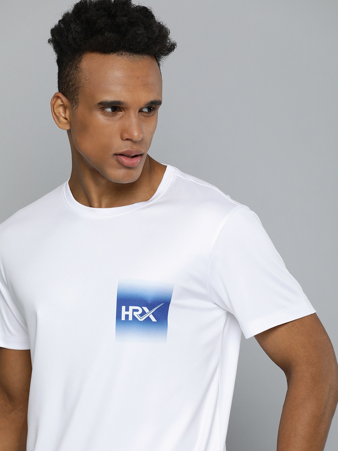 

HRX by Hrithik Roshan Men White Brand Logo Printed Rapid-Dry Training T-Shirt