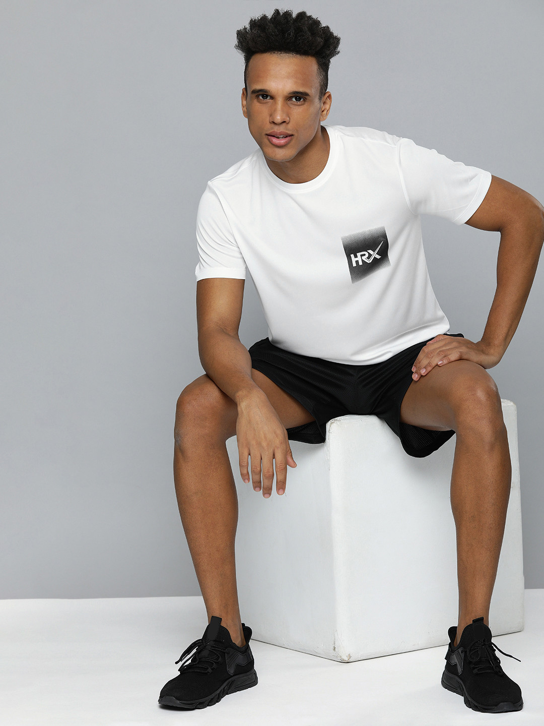 

HRX by Hrithik Roshan Men White Brand Logo Printed Rapid-Dry Training T-Shirt