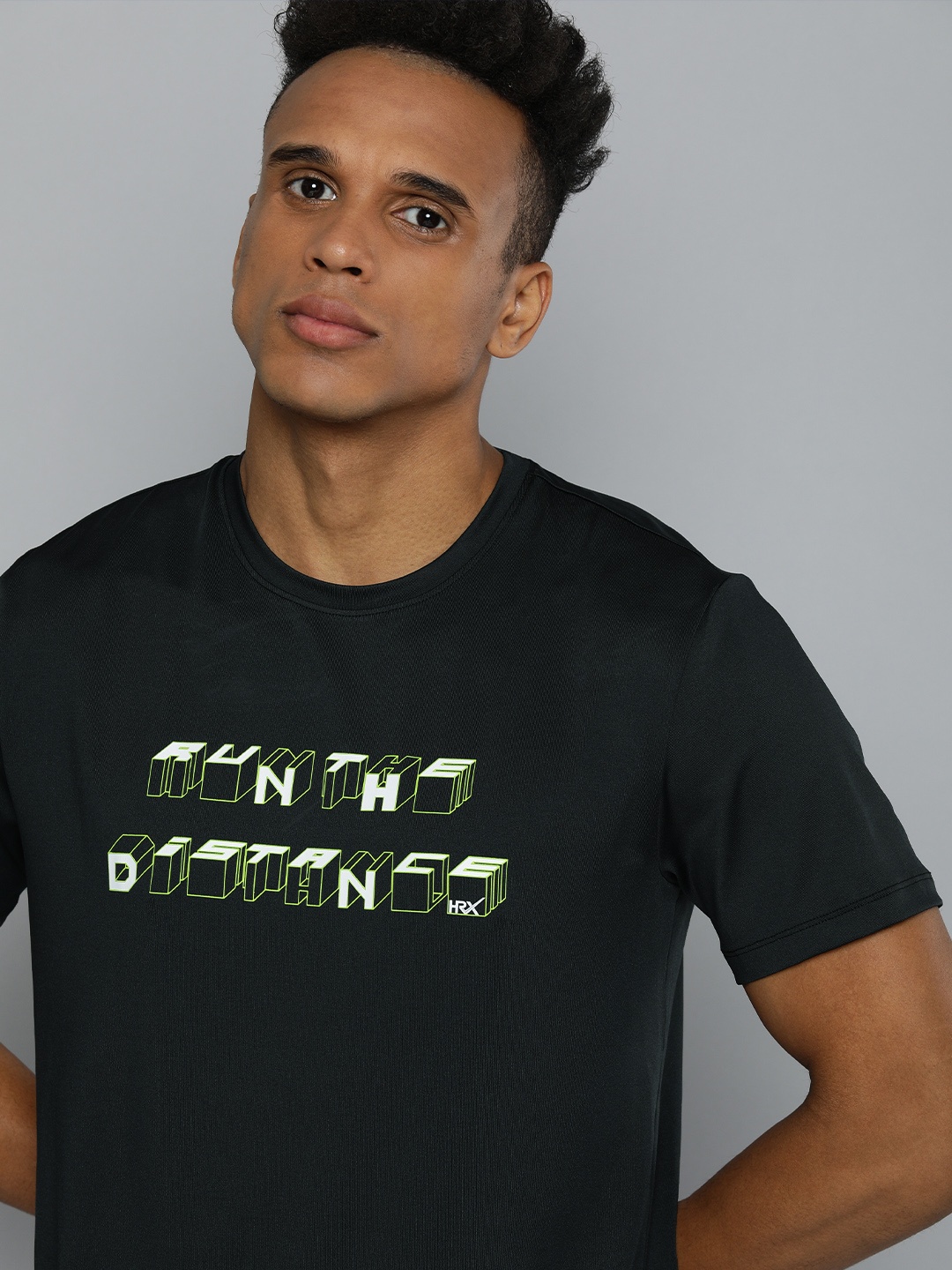 

HRX By Hrithik Roshan Men Black Casual Rapid-Dry T-Shirts