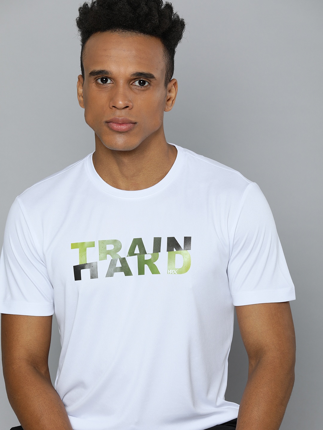 

HRX by Hrithik Roshan Men White Typography Printed Rapid-Dry Training T-Shirt