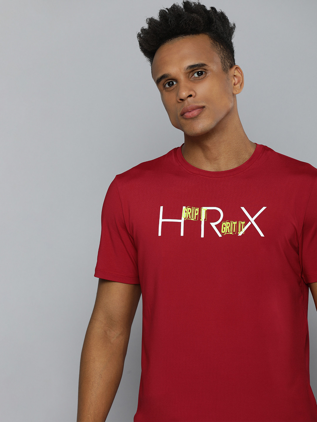 

HRX by Hrithik Roshan Men Red Brand Logo Printed Rapid-Dry Training T-Shirt