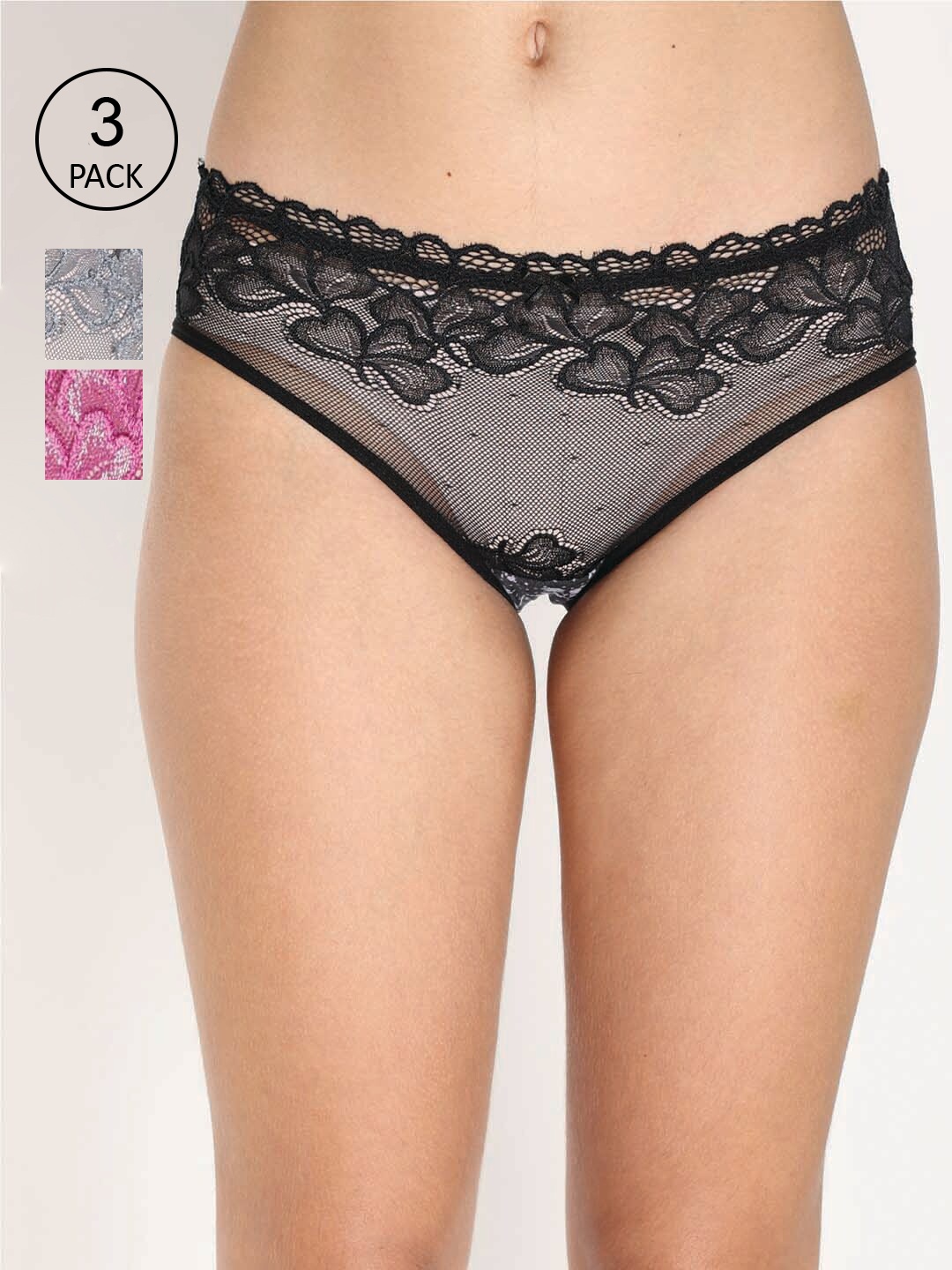 

Reveira Women Pack Of 3 Assorted Basic Briefs