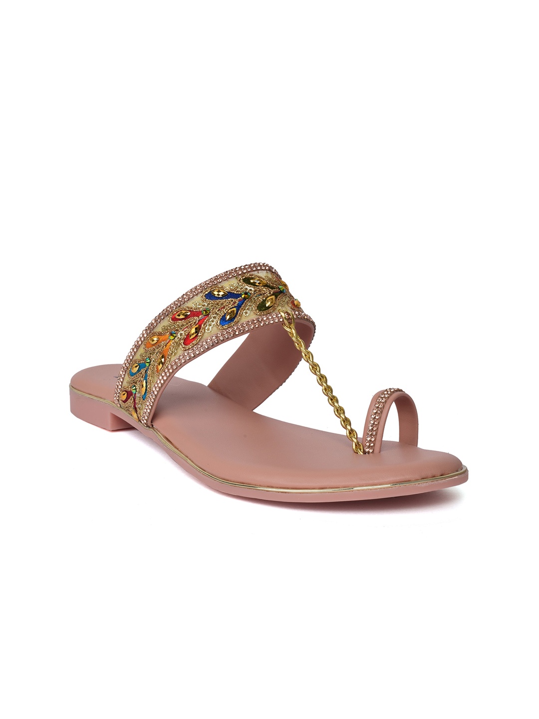 

XE Looks Women Pink Ethnic Embellished One Toe Flats