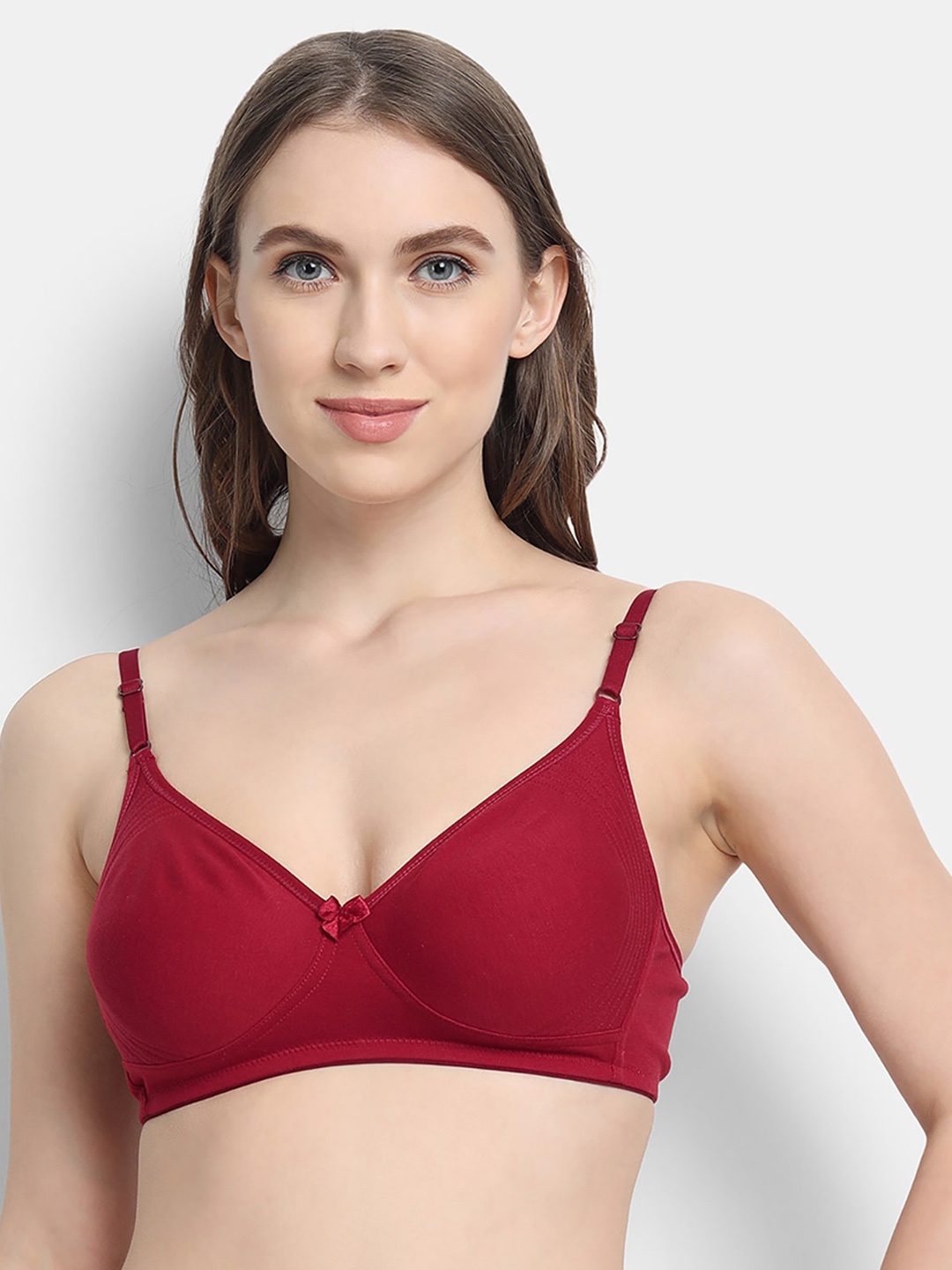 

VStar Red Solid T-Shirt Bra