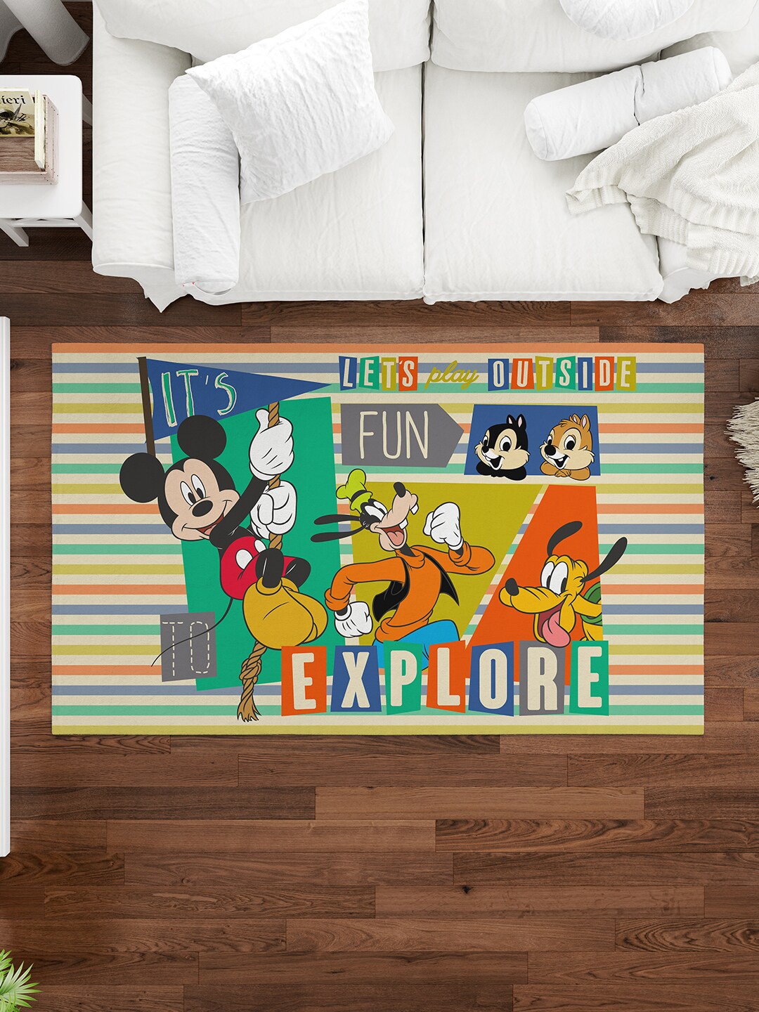 

Disney Kids Green & Red Cartoon Printed Carpets