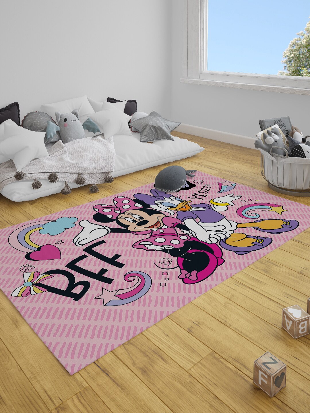 

Disney Girls Pink & Black Printed Carpets