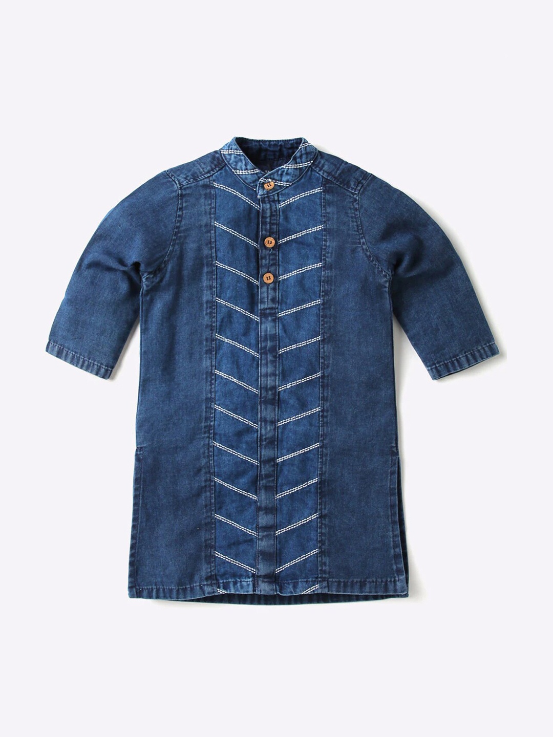 

TALES & STORIES Boys Blue Striped Kurta