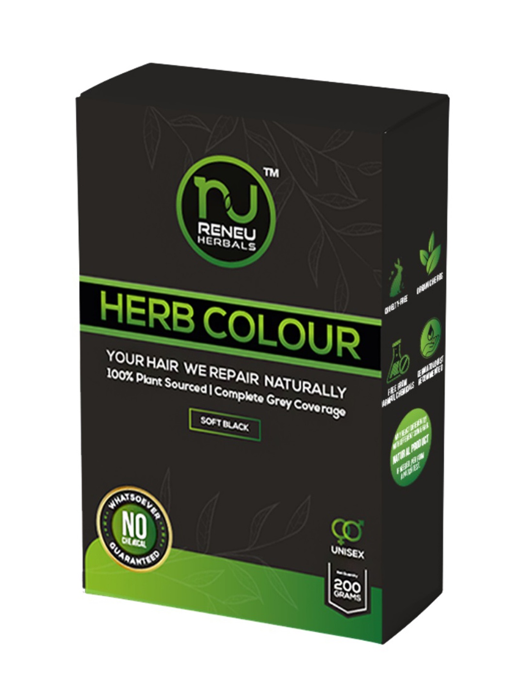 

Reneu Herbals Chemical Free Powder Hair Colour - 200 g, Black