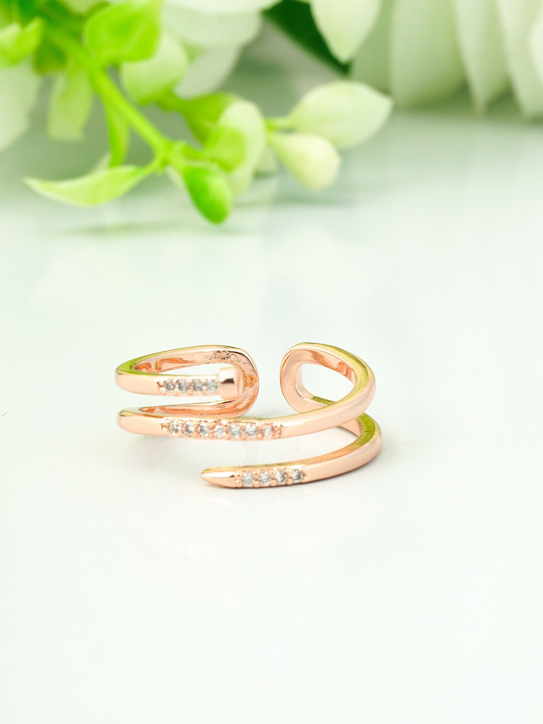 

Ferosh Rose Gold-Plated Twisted Ring