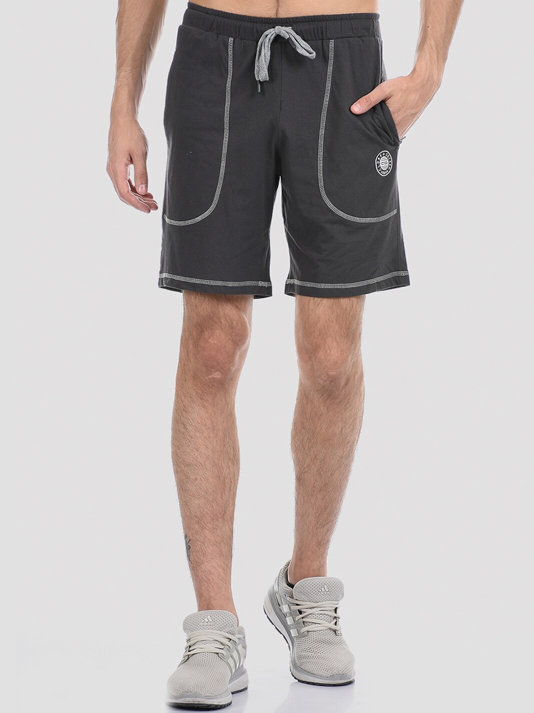 

Cloak & Decker by Monte Carlo Men Grey Melange Sports Shorts