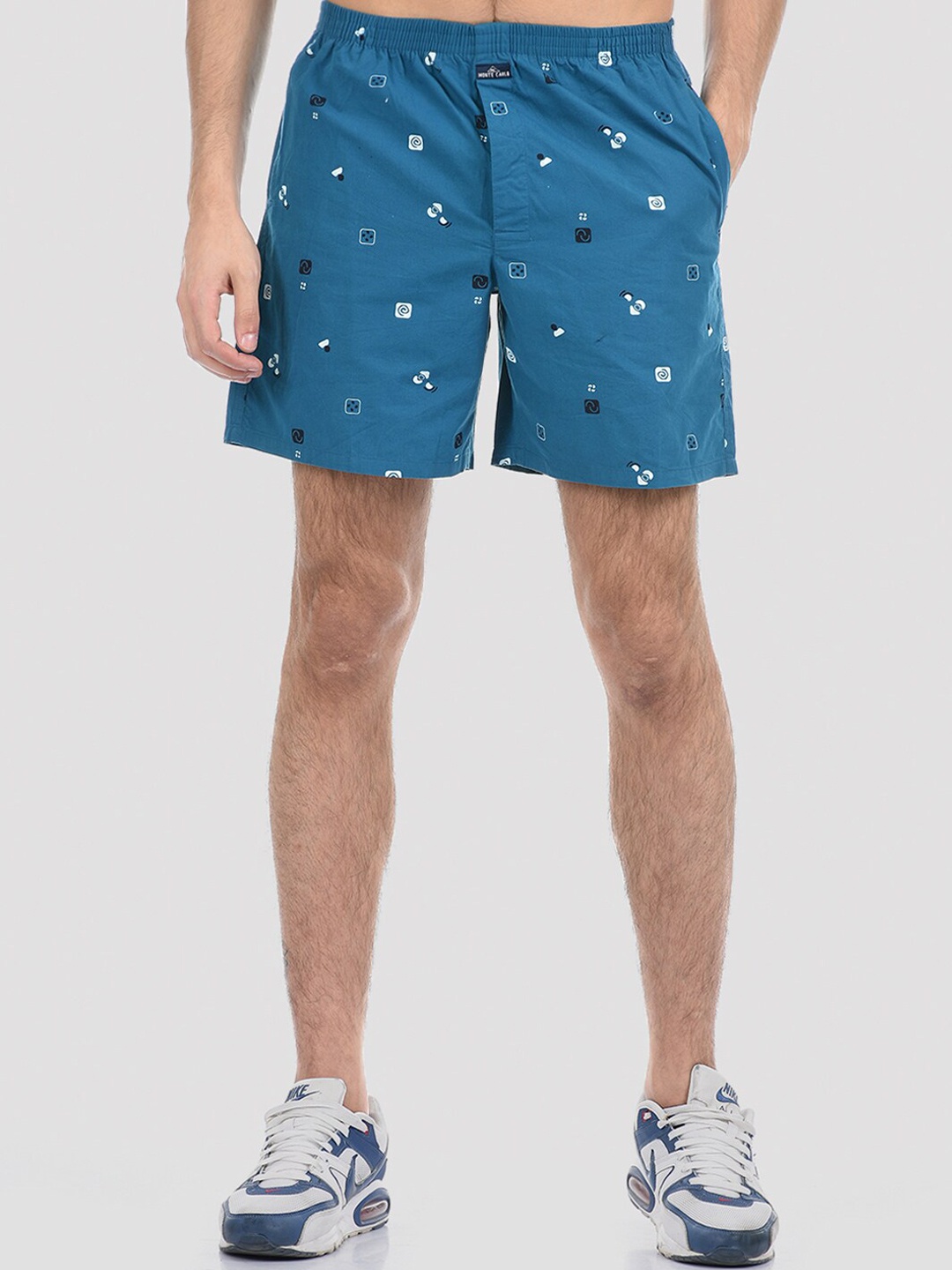 

Cloak & Decker by Monte Carlo Men Blue Conversational Printed Sports Shorts