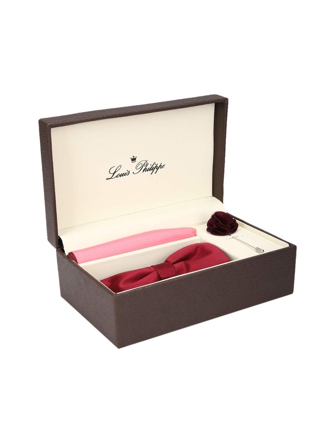 

Louis Philippe Men Maroon & Pink Solid Accessory Gift Set