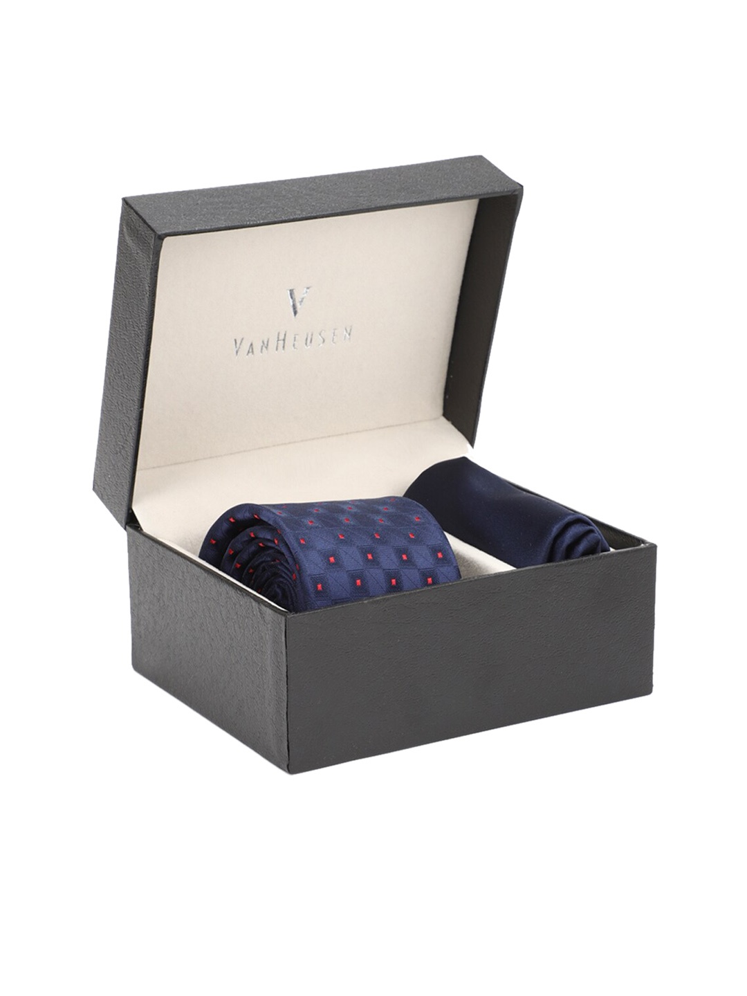 

Van Heusen Men Navy Blue Self-Design Accessory Gift Set