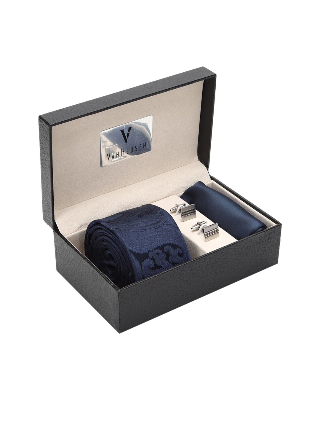 

Van Heusen Men Navy Blue & Silver-Toned Accessory Gift Set