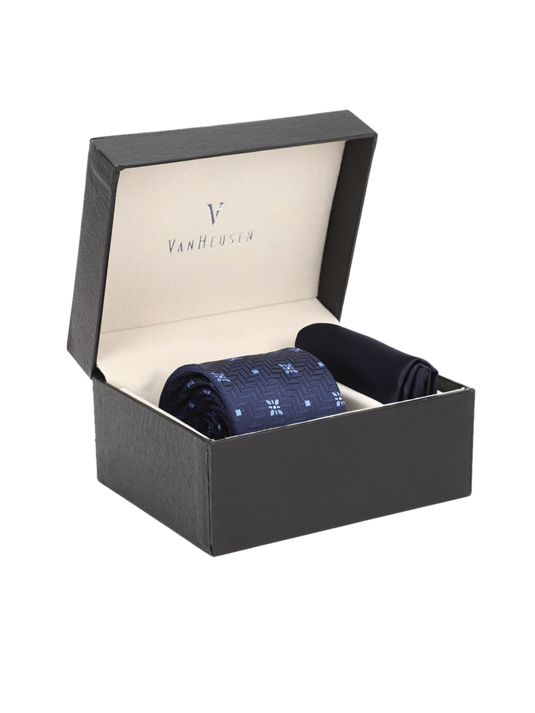 

Van Heusen Men Navy Blue Printed Accessory Gift Set