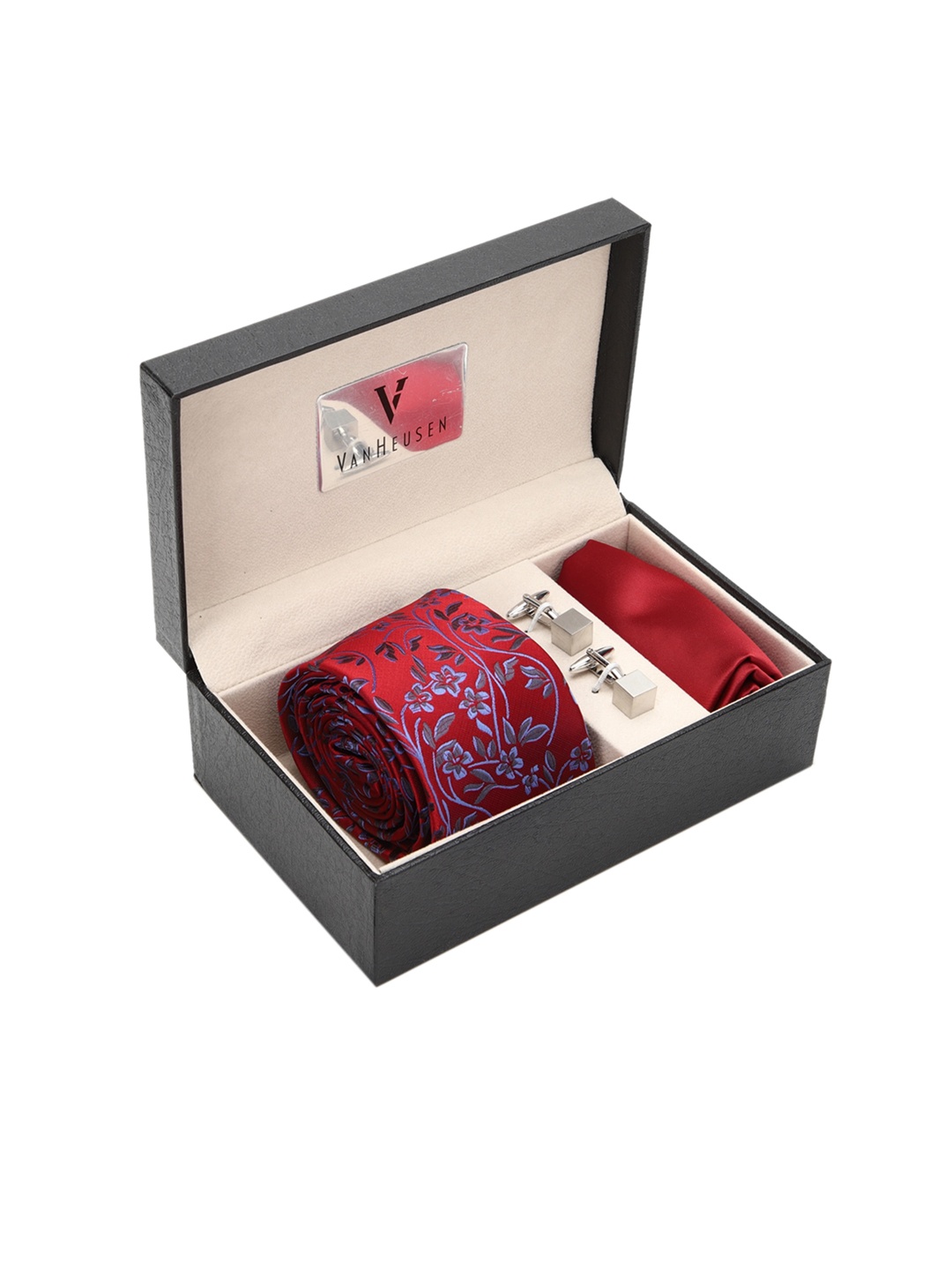

Van Heusen Men Red & Silver-Toned Accessory Gift Set