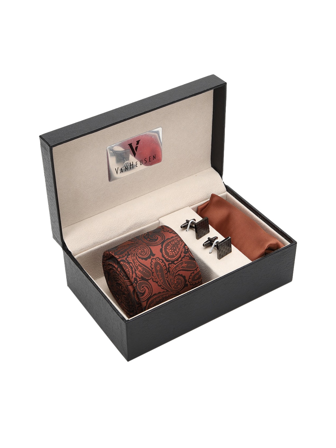 

Van Heusen Men Brown Printed Accessory Gift Set